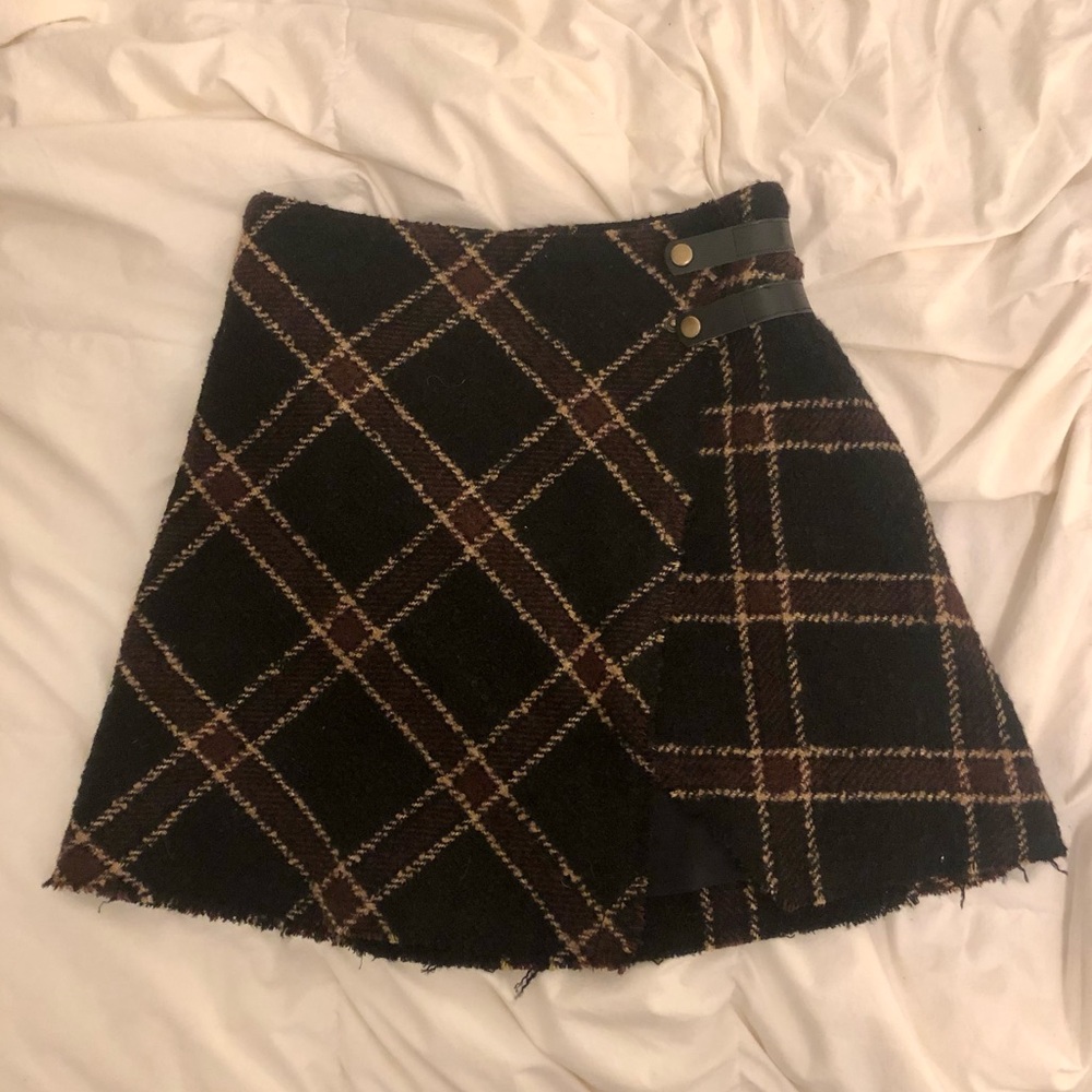 Urban Outfitters Black and Brown Plaid Mini Skirt